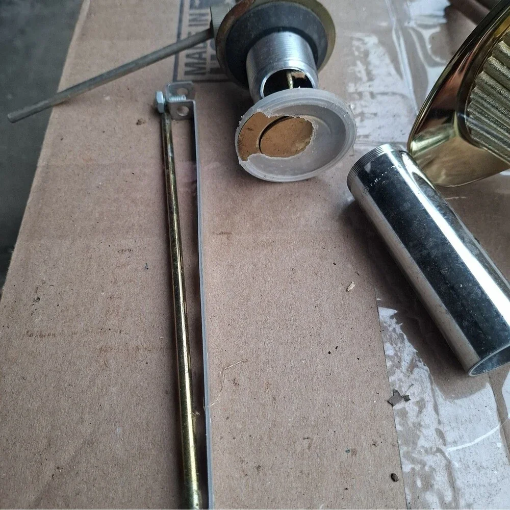 NOS Vintage Boutique by Moen Gold Bathroom Faucet Ribbed Trim Uninstalled